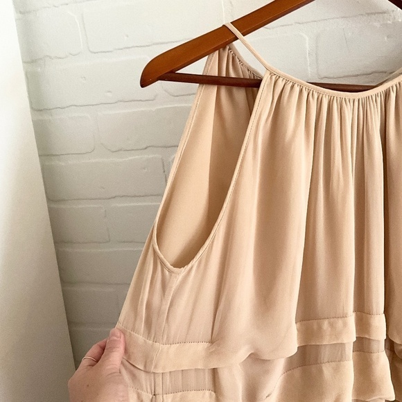 Twin-Set Simona Barbieri Mini dress Bow Ruffled Ivory Cream lined Flowy Sz S - Picture 6 of 16